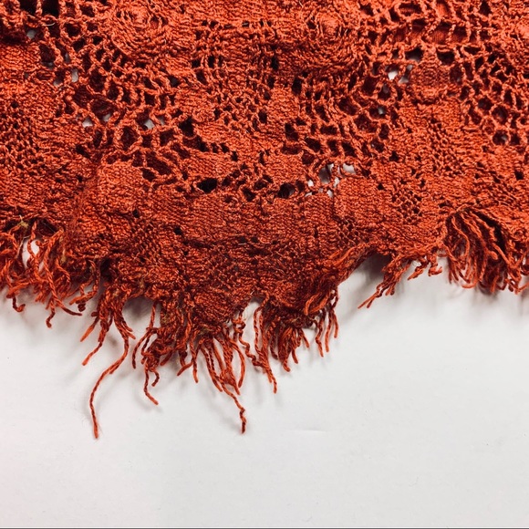 Prana Cotton Lace Crochet Skirt Rust Orange - Picture 5 of 6